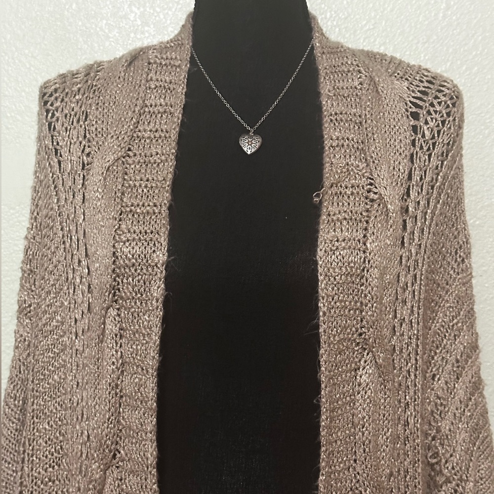 Chrome Tan Woven Cardigan